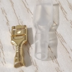 100 Sets Brass Female Spade Terminals 4.8mm Wire Connectors Insulating Sleeve US