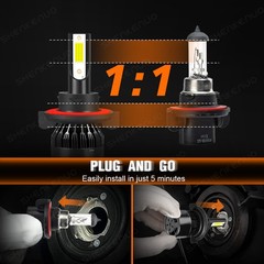 For GMC Yukon 2007 2008-2014 – 4X 6000K LED Headlight Hi/Lo Beam Fog Light Bulbs