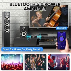 Audio Amplifier Board, ZK-1602T Bluetooth 5.0 Power Amp for Home Speakers 2.0…