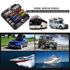 6 Way 12V 24V Auto Car Power Distribution Blade Fuse Holder Box Block Panel