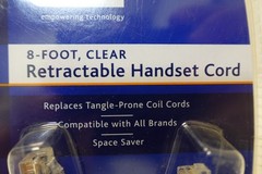 Ativa 8-Foot Clear Retractable Handset Phone Telephone Cord AT26811 / 387-756