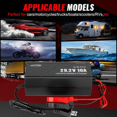 24V 10A Lifepo4 Battery Charger, 29.2V Lithium Battery Charger, Fast Charging, O