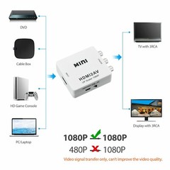 HDMI2AV Mini Converter HDMI To AV Adapter HDMI to RCA 1080P HD Video Audio