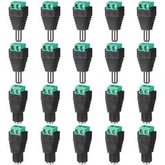 20 Pairs Male Female DC Power Jack Connector Plug 2.1 x 5.5mm for Audio CCTV LED
