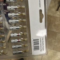 WGGE WG-3334 24k Gold Plated Banana Plugs (Open Screw Type) (12 Pairs)