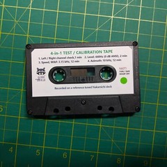 4-in-1 Calibration test tones audio cassette tape: L/R,level, speed/W&F, azimuth