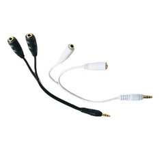 3.5mm AUX Audio Mic Splitter 1 Male to 2 Female Gold Plated Headphone Cable