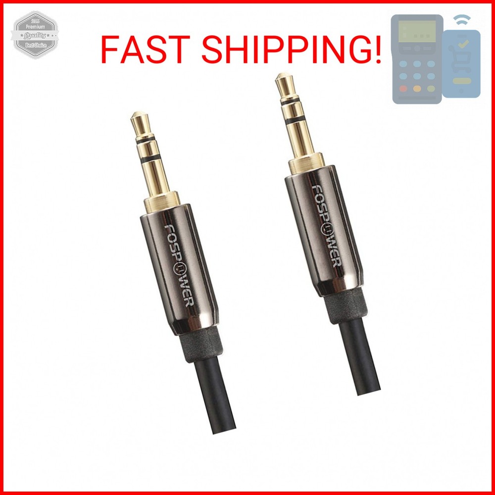 FosPower Audio Cable (1 FT), Stereo Audio 3.5mm Auxiliary Short Cord Male to Mal