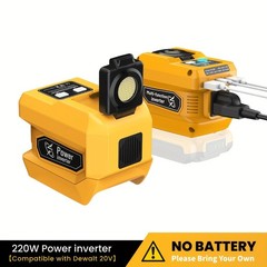Power Inverter Compatible with Dewalt 20V Battery with 400lm LED Light