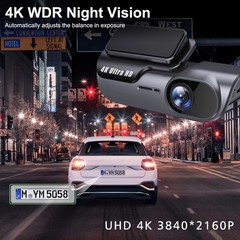 GPS 4K Dash Cam Wireless WiFi Front Car DVR Camera Video Recorder G- Sensor