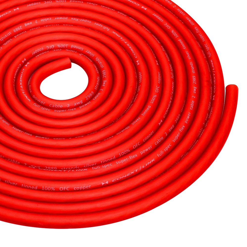 20 ft 2 GA Gauge Car Battery Power Cable Ground Wire Tinned OFC Copper Frost Red