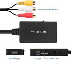 RCA to HDMI Converter, Analog Composite to HDMI Adapter Compatible VCR,DVD
