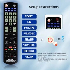 ARC-8in1 Universal Remote Control For Samsung, Vizio, LG, Sony, Sharp, Panasonic