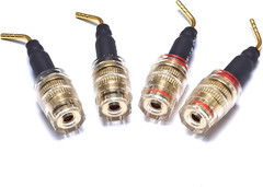 Banana Plug to 4Mm Female Jack Adapter, Speaker Audio Connectors, 4-Pack