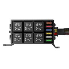 12V Fuse Relay Box 6 Relays and 6 Way ATC/ATO Fuses for Auto Car Marine Boat