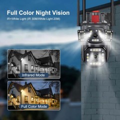 2PCS Camara De Seguridad 4K Wifi Inalambricas Para Exterior Con Vision Nocturna