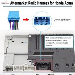 20Pin Car Radio Wiring Harness for Honda 1998-2010 Acura 1999-2008 Aftermarke…