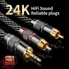 YYTCG 1m RCA to 3.5mm audio cable, 15 AWG OFC, gold plug
