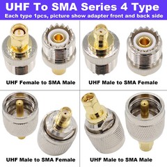 24 Pack UHF Adapter Kits RF Coaxial Connectors SMA To BNC Connector PL259 SO239