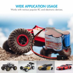 Tenergy NiMH 6V 1600mAh Flat and Hump Receiver Battery Pack With Hitec Connector
