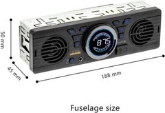 1 Din Head Unit Car Radio Bluetooth Built-In Speakers Stereo MP3 Player USB/TF