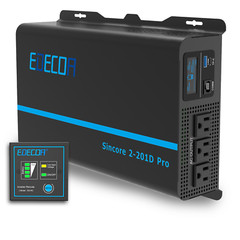EDECOA Power Inverter Pure Sine Wave 12V DC to 120V AC 2000W USB Type C PRO
