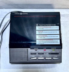 Vintage GE Answering Machine Dual Cassette 2-9860 Beeperless Remote Tested Works