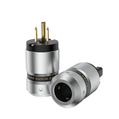 Pair Aluminum Alloy Body Gold Plated Conductor US HiFi Power Plug IEC Connector