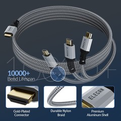 Certified 8K HDMI 2.1 Cable 8FT 2 Pack 48Gbps Braided 4K120Hz eARC HDR PS5