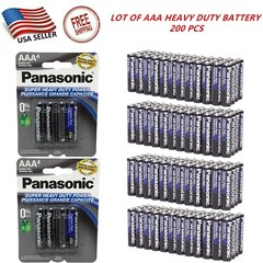 WHOLESALE LOT OF 200 PCS of Panasonic AAA Batteries Heavy Duty Power Carbon-Zinc