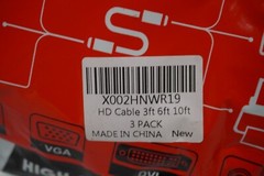 Lot of 3 – High Quality Black Computer Cables – Full HD HDMI 3ft 6ft 10ft cable