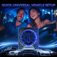 800W Wireless 10” Slim Under Seat Powered Car Subwoofer w/Built-in Amplifier