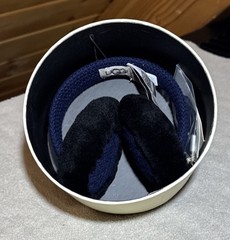 UGG WIRED EARMUFFS TEXTURED KNIT NAVY & BLACK NEW IN BOX WITH TAGS
