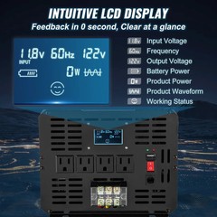 Pure Sine Wave Power Inverter 5000W 10000W DC 12V to 120V AC LCD & Remote