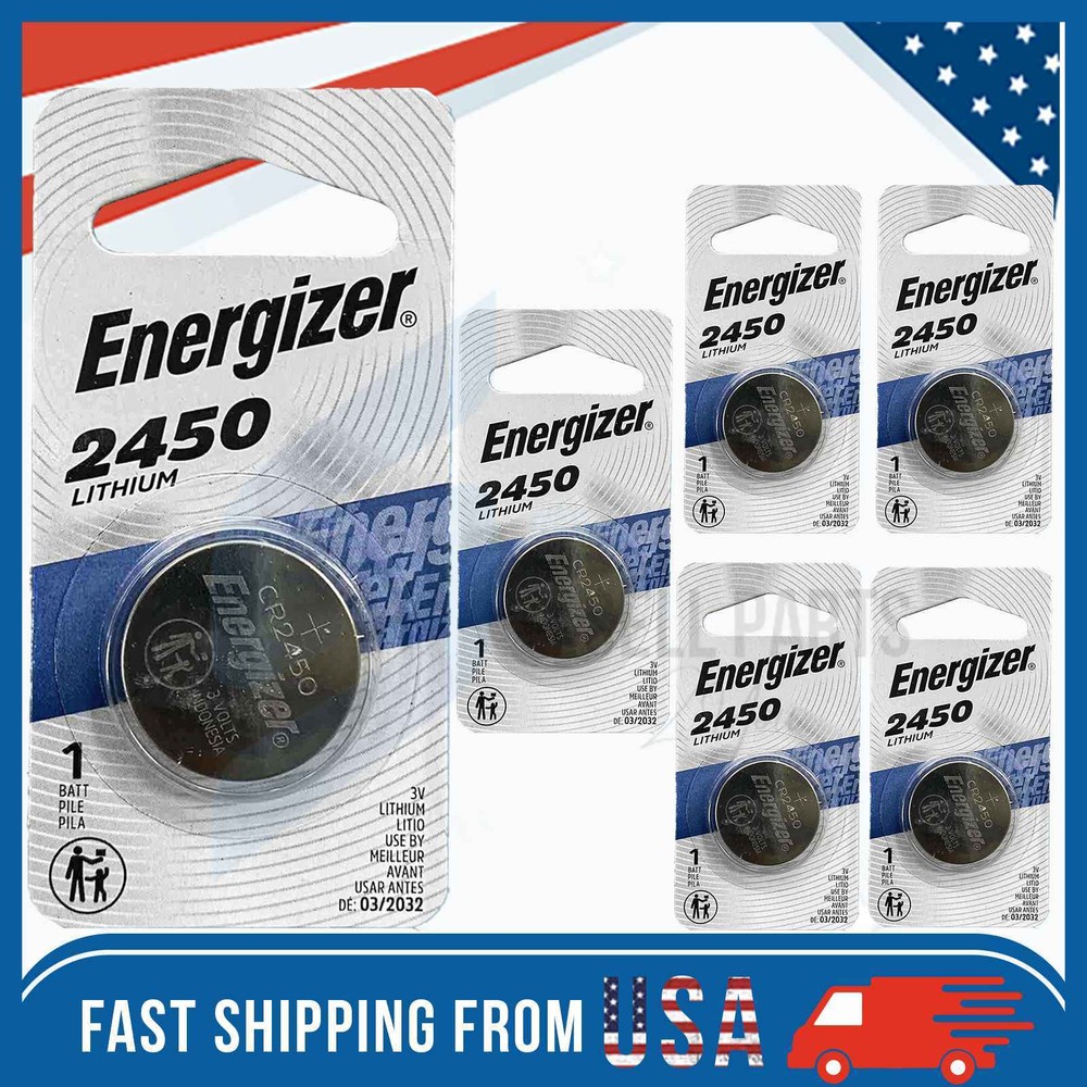 6 Pack New Fresh Energizer ECR2450 CR2450 BR2450 Lithium 3V Battery Exp 03/2032