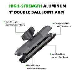 FANAUE Double Socket Arm Compatible with B Size 1″ Ball Components for RAM Mount