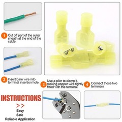 20-300PCS Spade Wire Electrical Crimp Terminals Nylon Fully Insulated Connectors