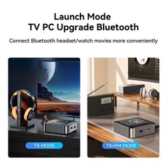 Bluetooth 5.4 Audio Receiver Transmitter FM USB 3.5MM AUX RCA Stereo HIFIAdapter