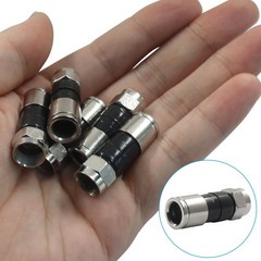 10 Pcs RG6 Compression Connectors, Black F Type Coaxial Cable Connector Coax …