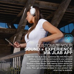 JLab JBuds Lux Active Noise Cancelling Bluetooth Headphones Cloud White