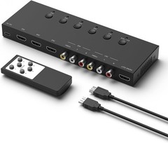 Gaming Console HDMI Switcher + AV to HDMI Converter