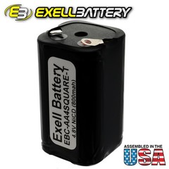 Exell Custom 4.8V 800mAh NiCd 4xAA Square Battery Pack with Tabs