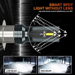 Fit Yamaha Rhino 450 660 700 Super White 100w H6M LED Headlight Bulbs 2X 6000K