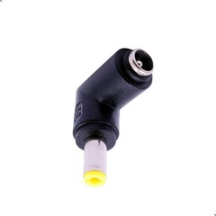 2Pcs DC Power Connector Adapter 90 Degree Angle 5.5mm x 2.5mm Male Plug black