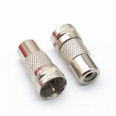 2PCS-RCA Female Jack to F-Type Male Plug Coax Adapter Radio Connector RG59/6 US