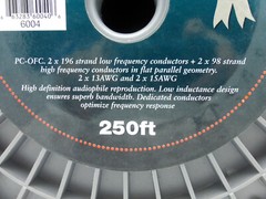 IXOS 6004 Bi-wire Low Profile Speaker Cable 250′ spool