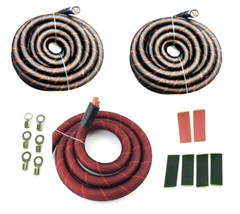 BIG 3 Upgraded 1/0 AWG Gauge OFC Copper Snakeskin Cable Alternator Wire Battery