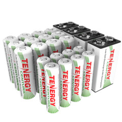Tenergy CENTURA AA AAA C D 9V NiMH High Capacity Rechargeable Batteries LOT