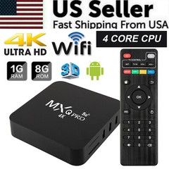 4K Ultra HD 64Bit Wi-Fi Quad Core Smart TV Box Media Player