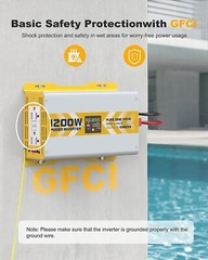 1200W Pure Sine Wave Power Inverter 12V DC to 120V AC for RV, Boat & Off-Grid